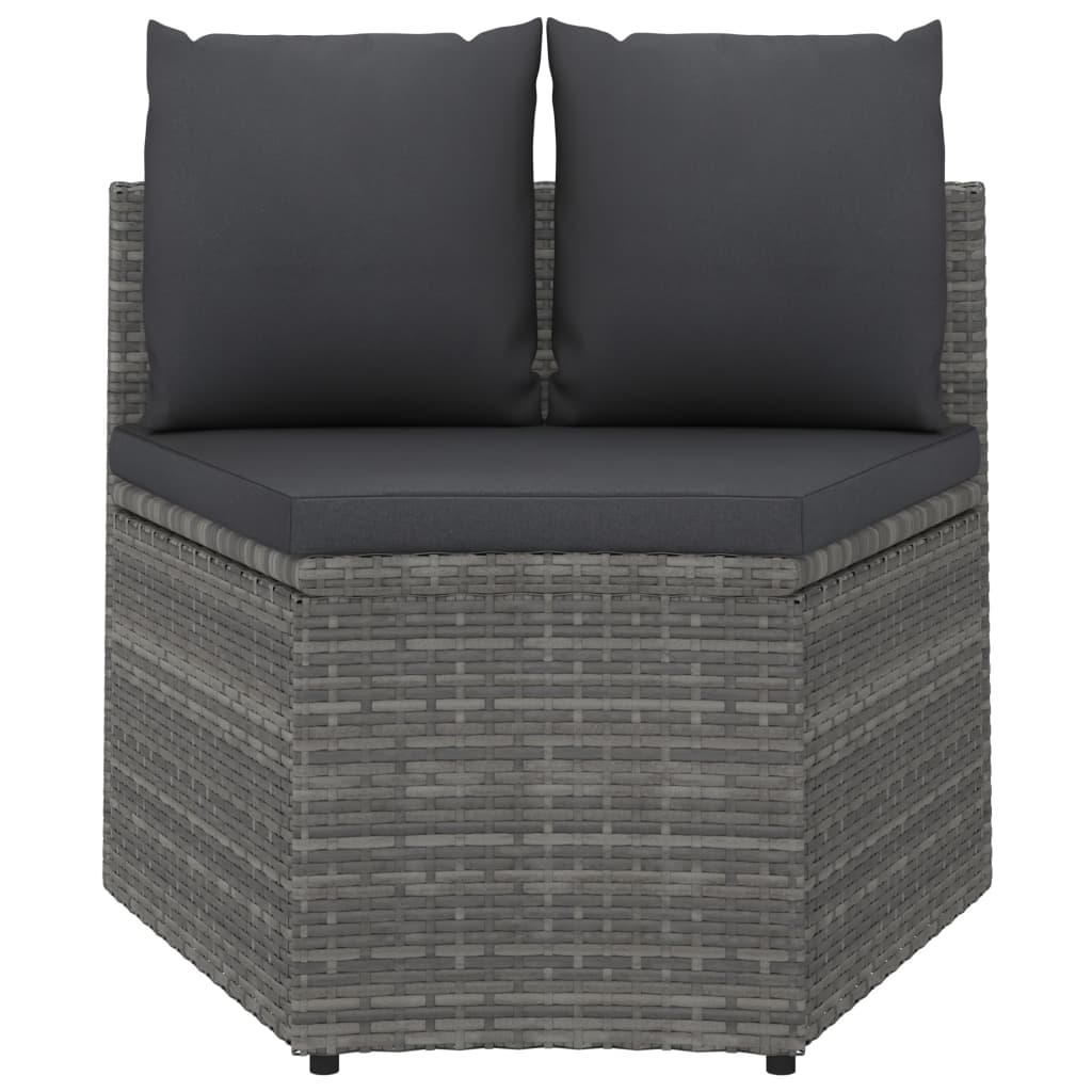 sofasæt til haven 7 dele med hynder polyrattan grå