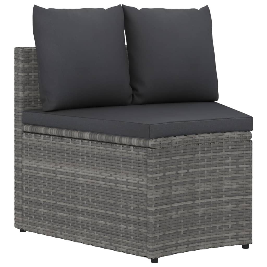 sofasæt til haven 6 dele med hynder polyrattan grå
