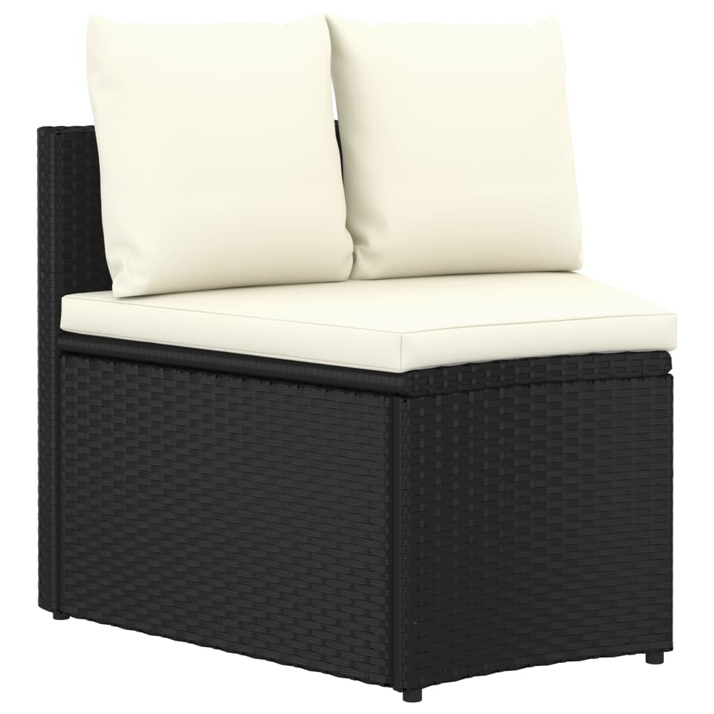 sofasæt til haven 9 dele med hynder polyrattan sort
