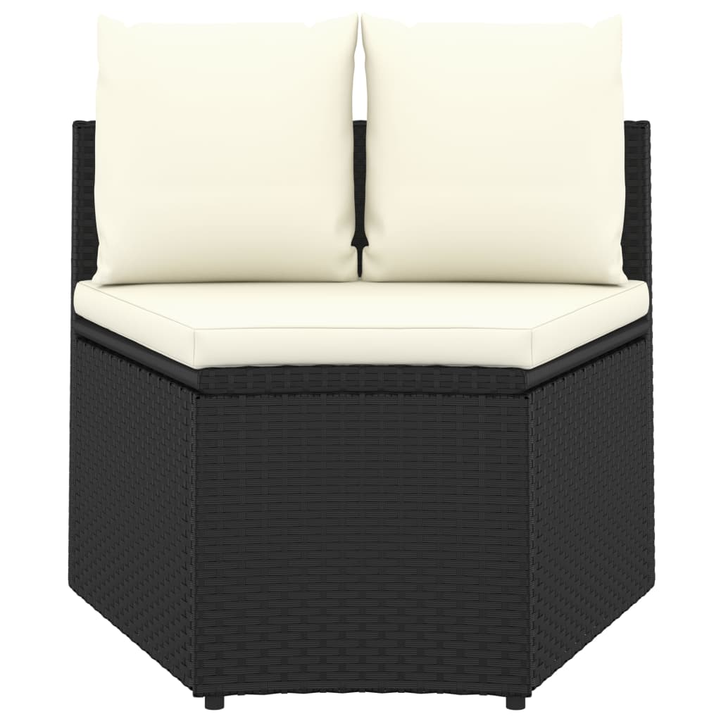sofasæt til haven 9 dele med hynder polyrattan sort