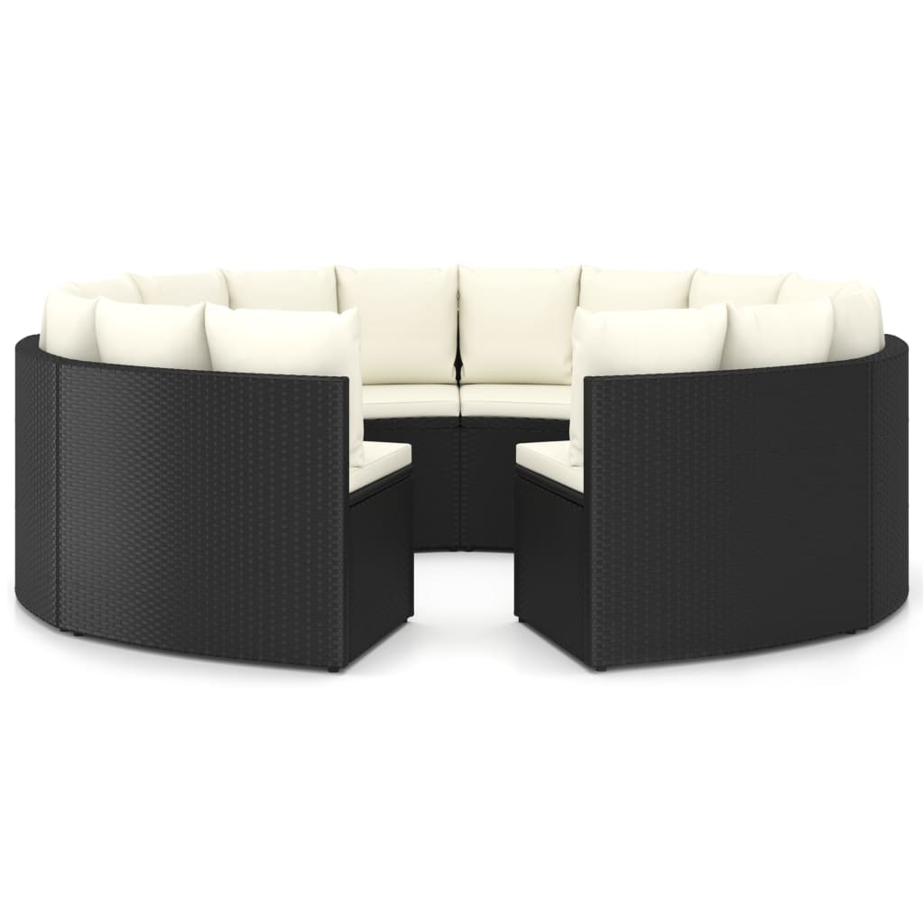 sofasæt til haven 8 dele med hynder polyrattan sort