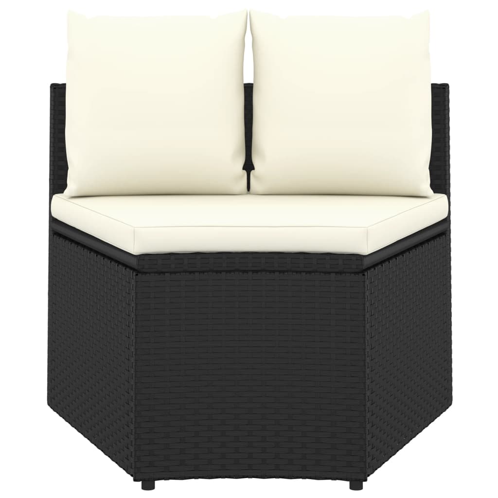 sofasæt til haven 8 dele med hynder polyrattan sort
