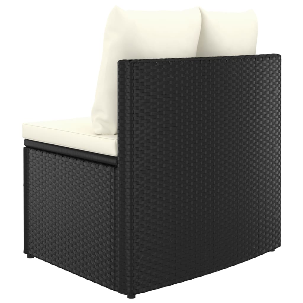 sofasæt til haven 8 dele med hynder polyrattan sort