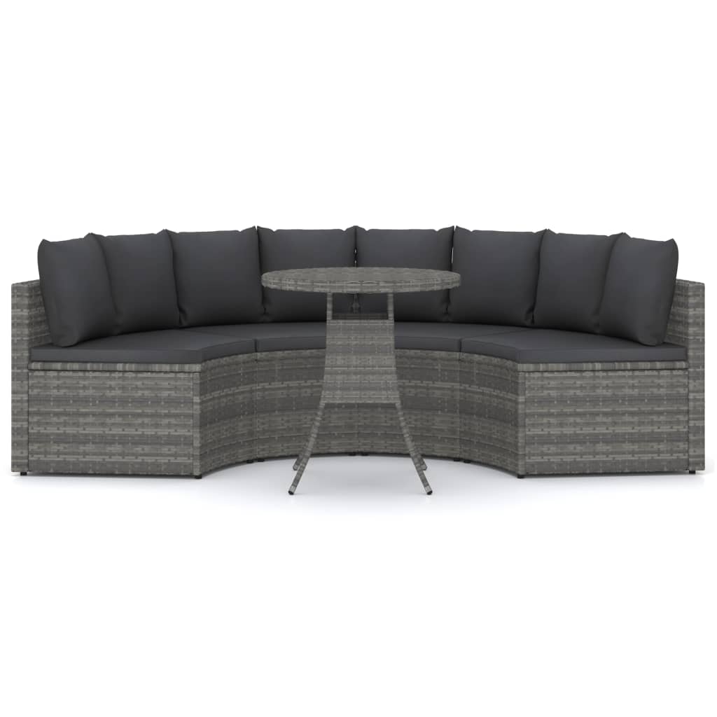 sofasæt til haven 5 dele med hynder polyrattan grå