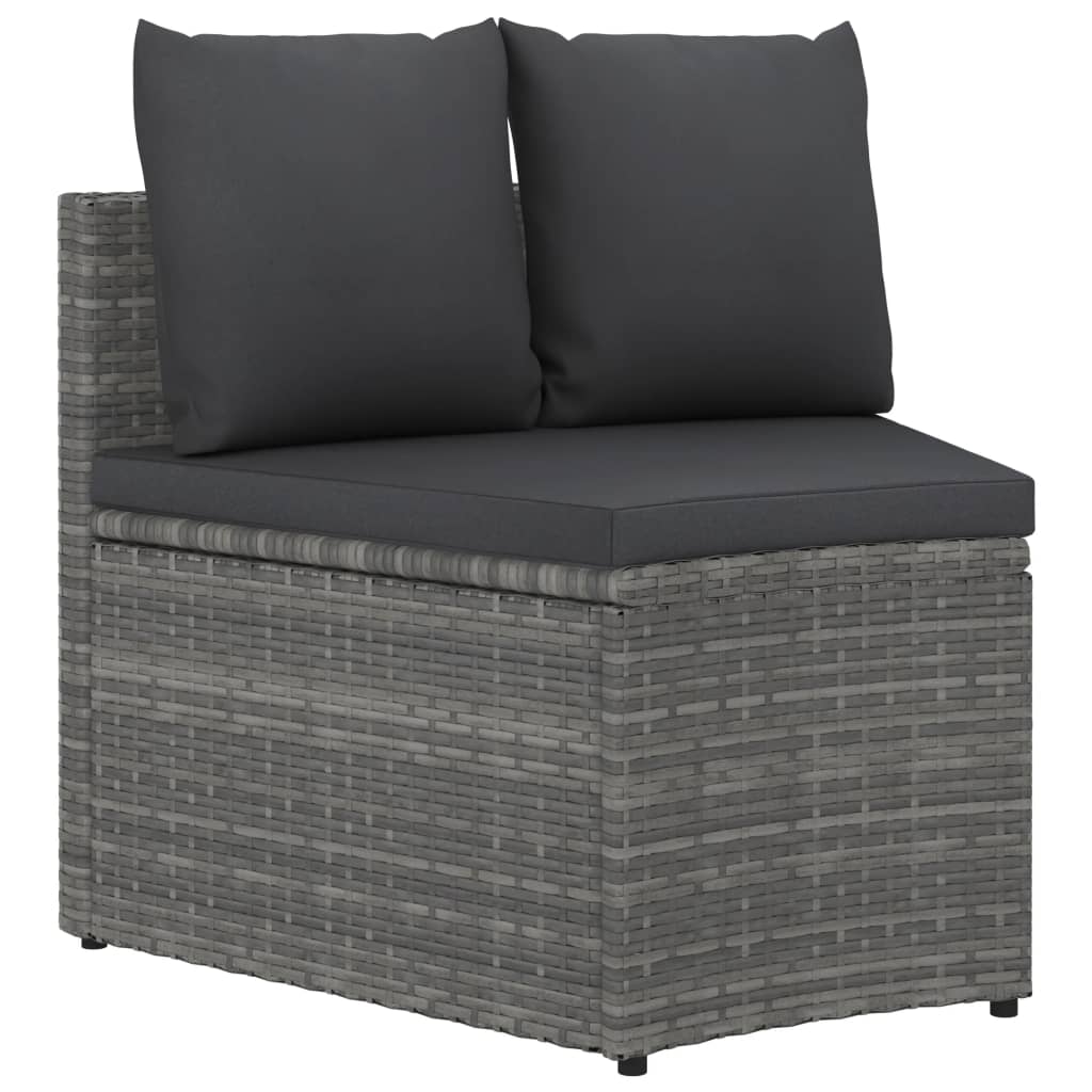 sofasæt til haven 5 dele med hynder polyrattan grå