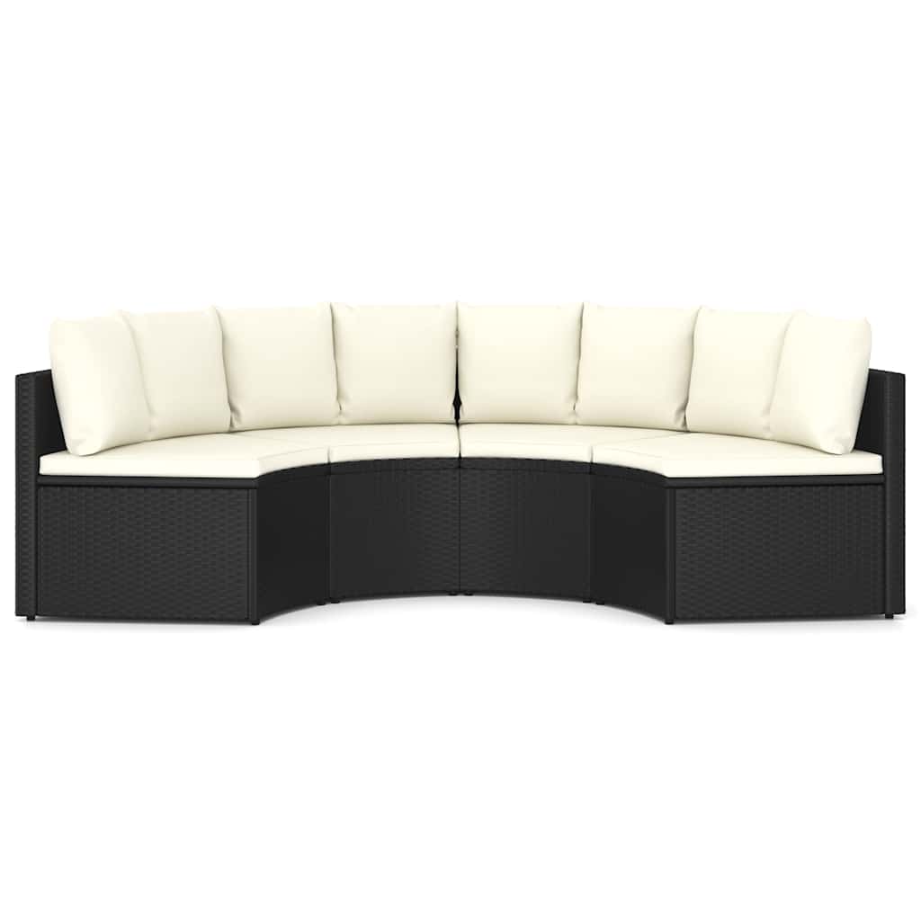 sofasæt til haven 4 dele med hynder polyrattan sort