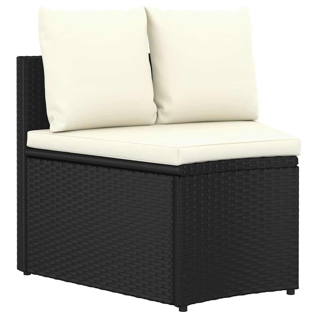 sofasæt til haven 4 dele med hynder polyrattan sort