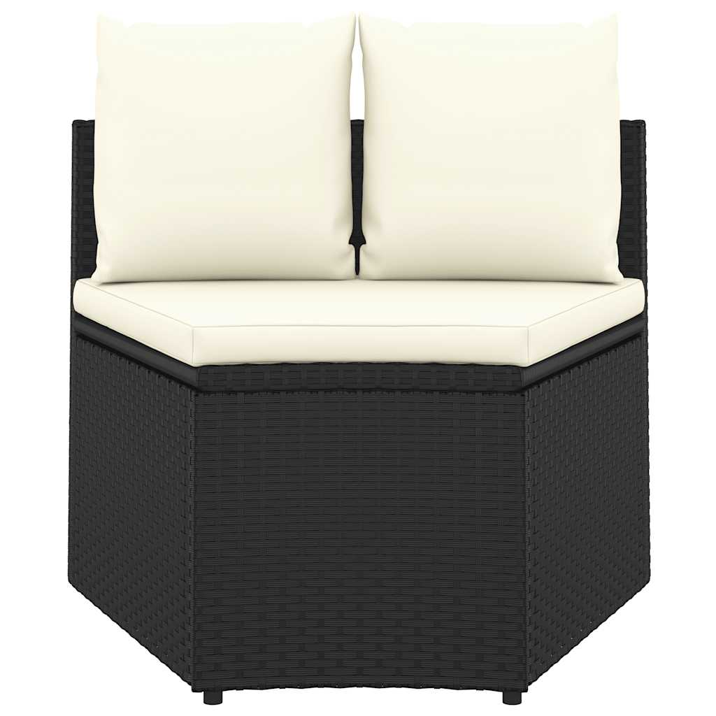 sofasæt til haven 4 dele med hynder polyrattan sort