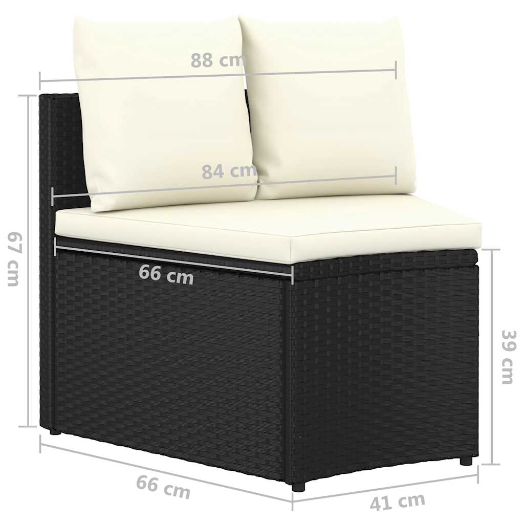 sofasæt til haven 4 dele med hynder polyrattan sort