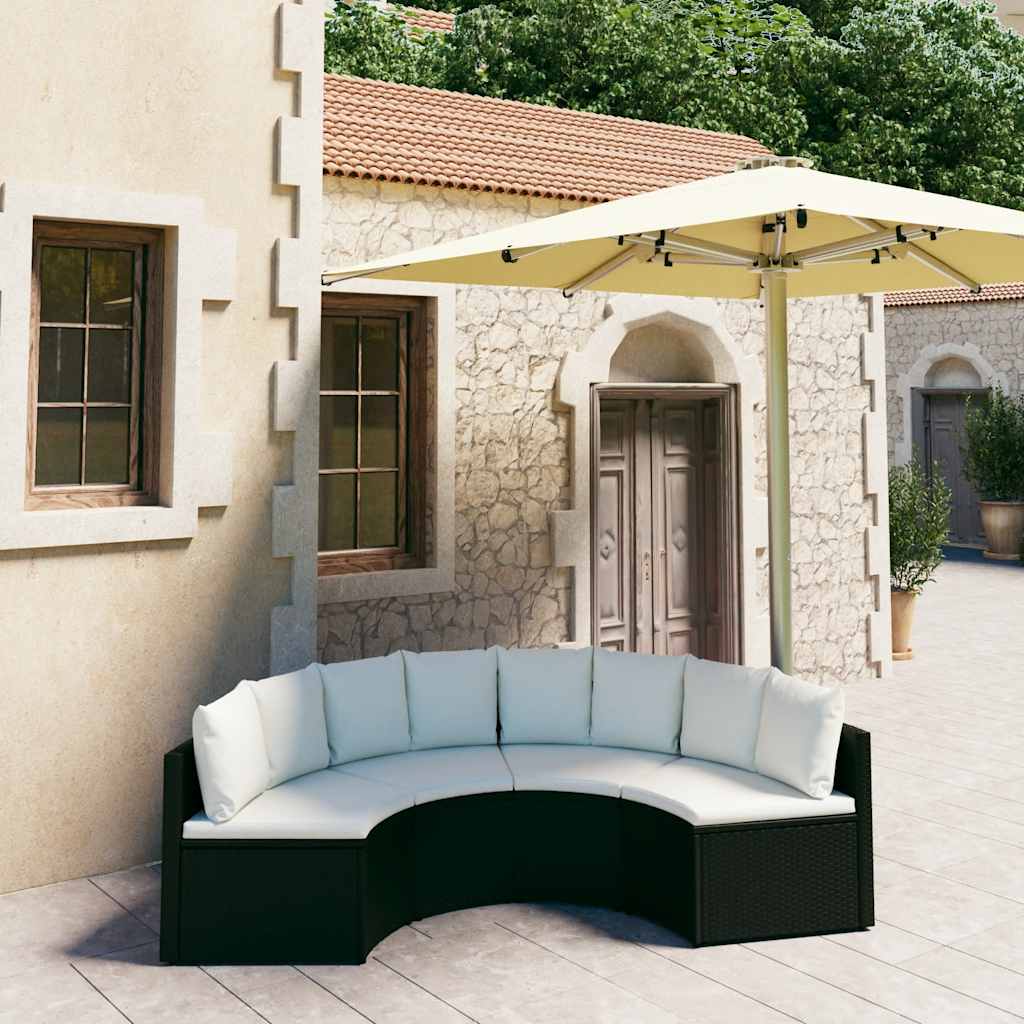 sofasæt til haven 4 dele med hynder polyrattan sort
