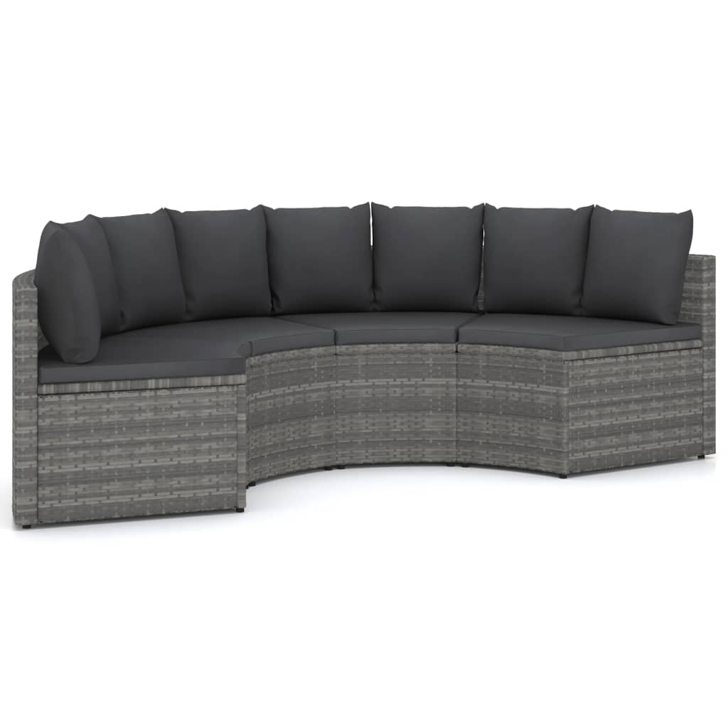 sofasæt til haven 4 dele med hynder polyrattan grå