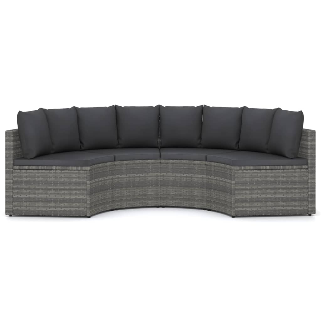 sofasæt til haven 4 dele med hynder polyrattan grå
