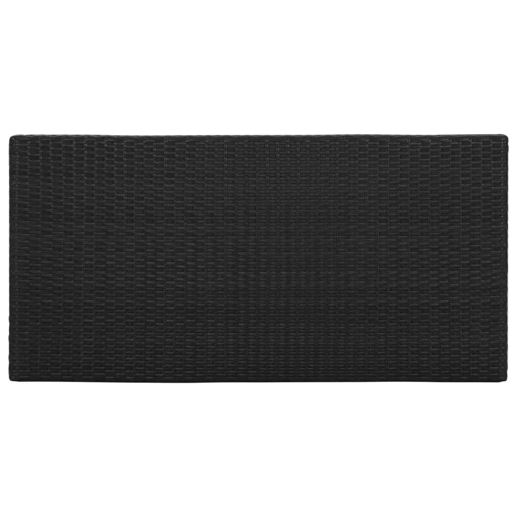 havebarsæt 5 dele med hynder polyrattan sort