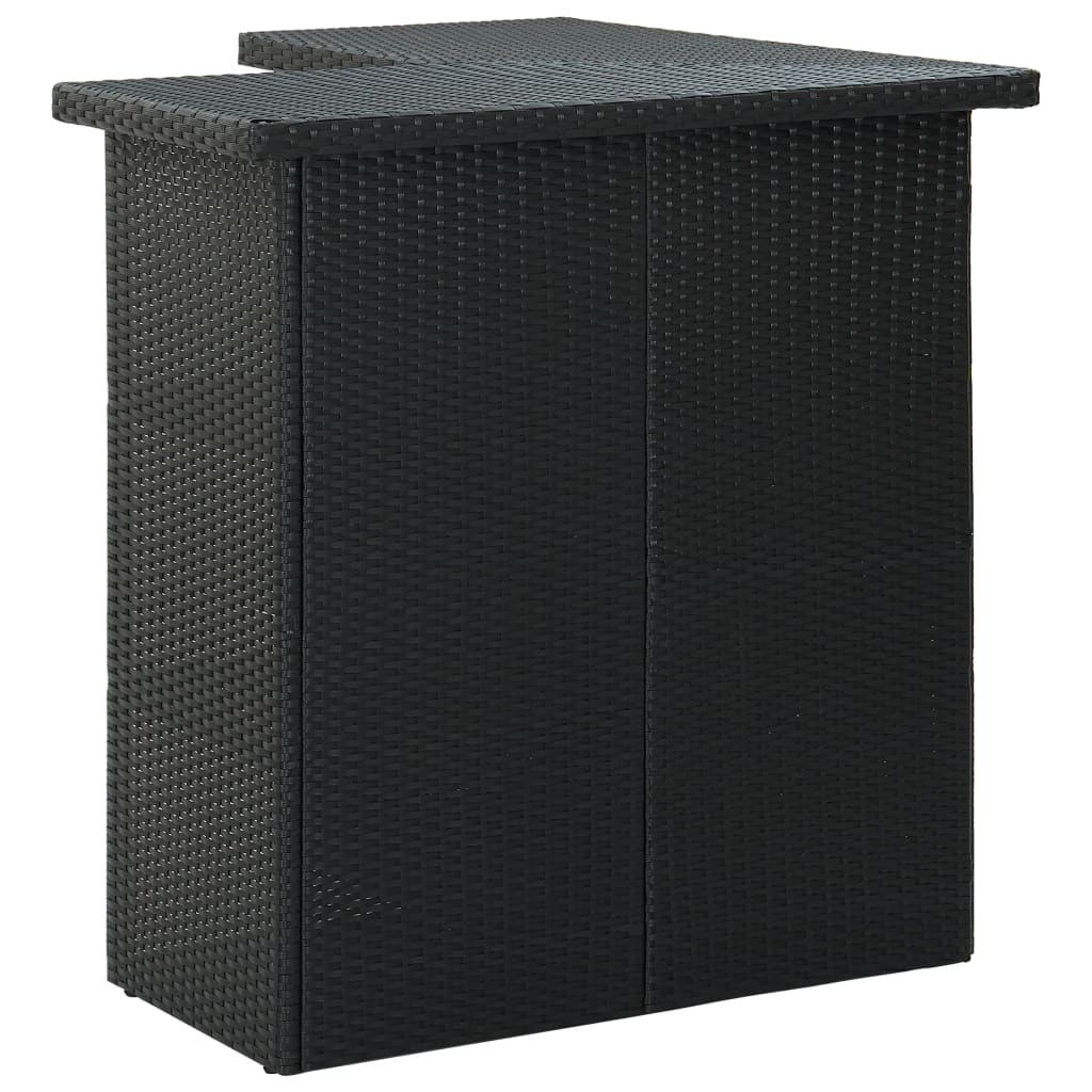 havebarsæt 4 dele med hynder polyrattan sort