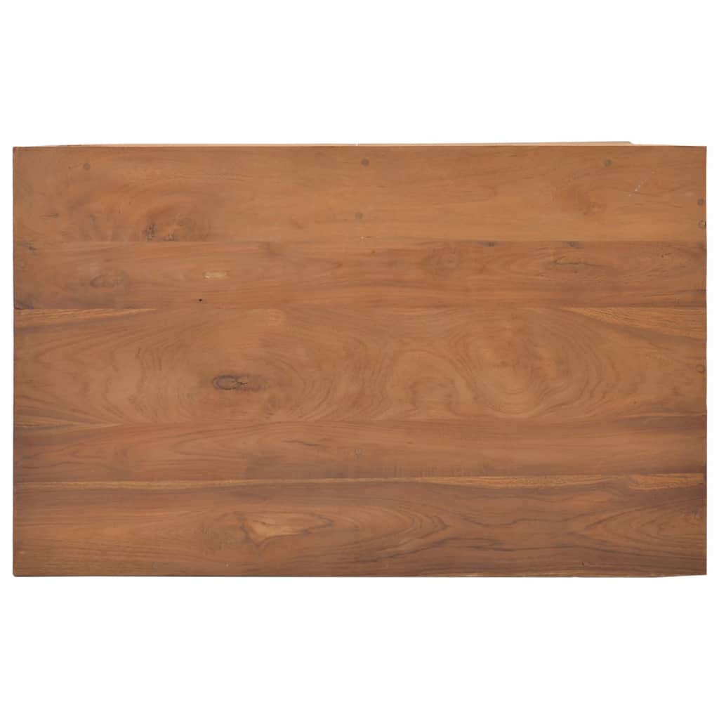 tv-skab med hjul 80x50x42 cm massivt teaktræ