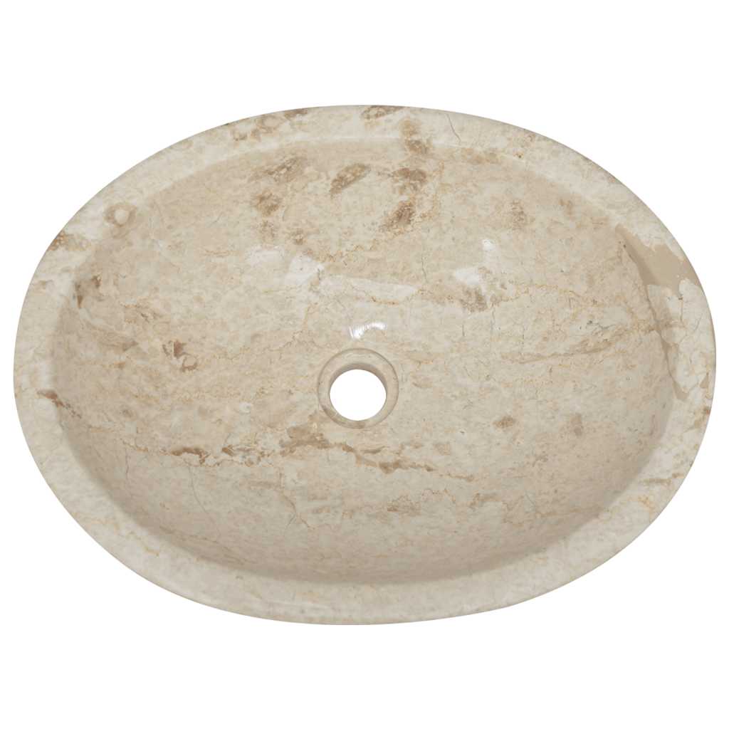 håndvask 53x40x15 cm marmor cremefarvet