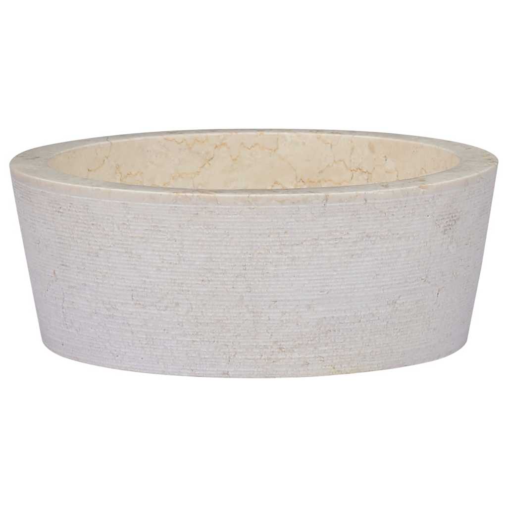 håndvask Ø40x15 cm marmor cremefarvet