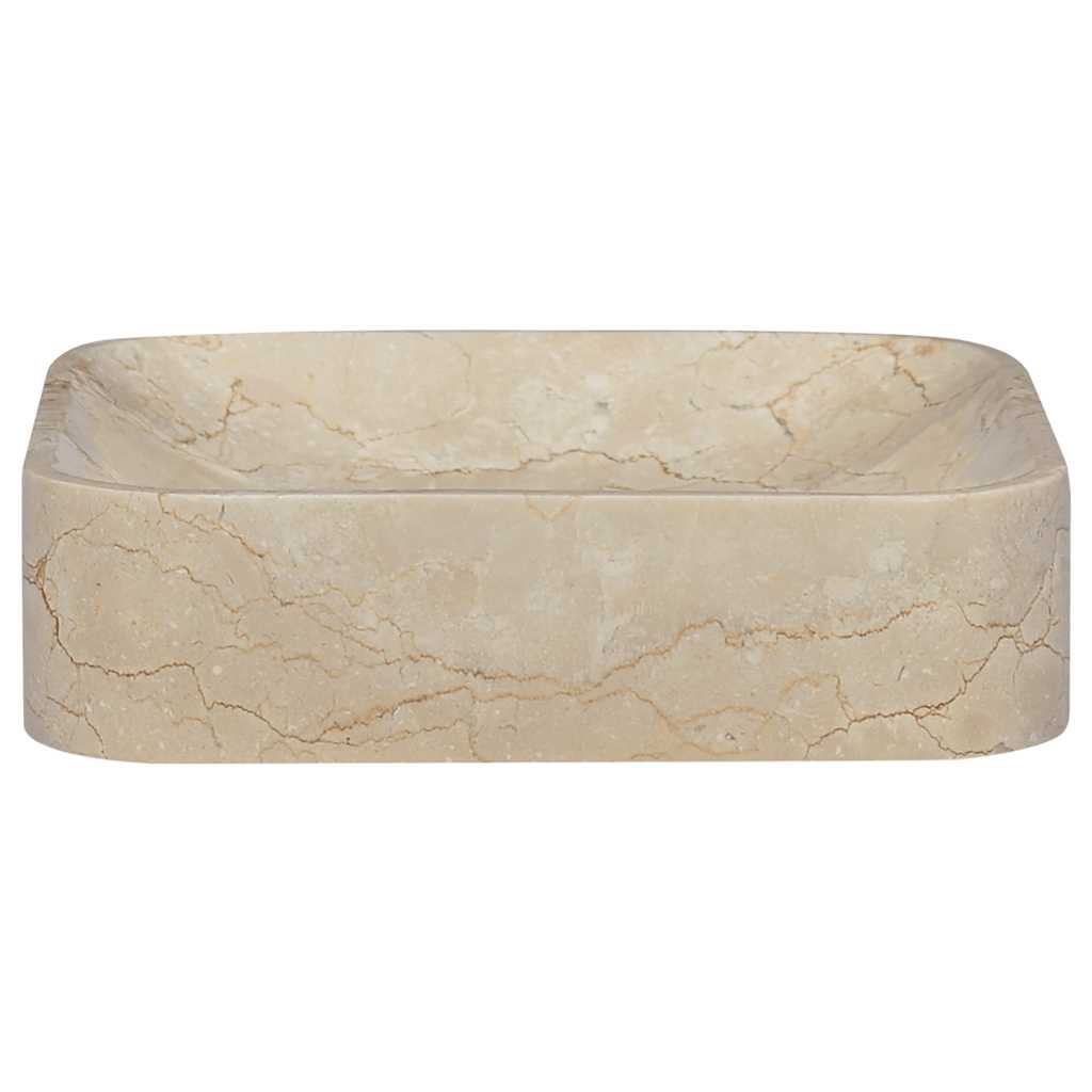 håndvask 40x40x10 cm marmor cremefarvet