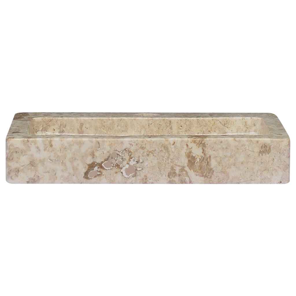 væghængt håndvask 38x24x6,5 cm marmor cremefarvet