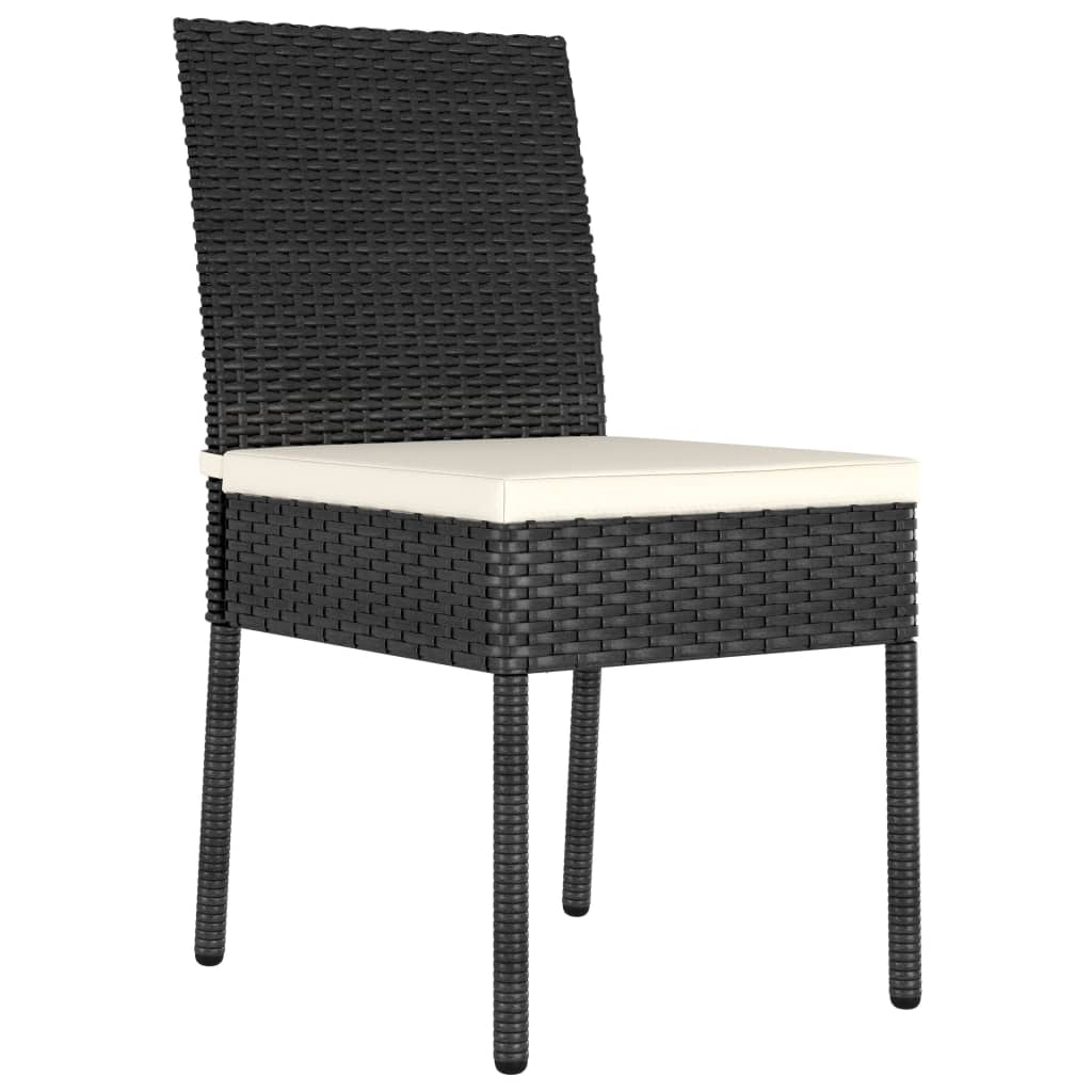 spisebordssæt til haven 5 dele polyrattan sort