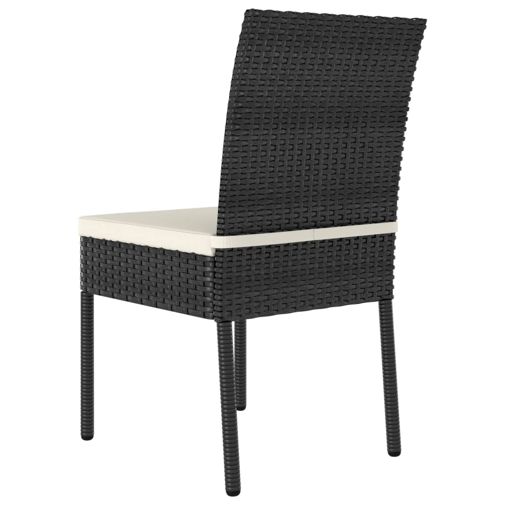 spisebordssæt til haven 5 dele polyrattan sort