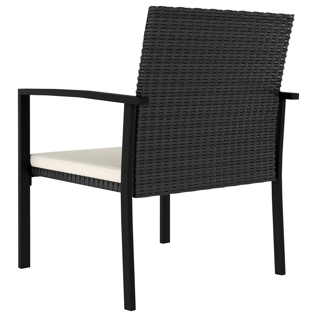 spisebordssæt til haven 5 dele polyrattan sort