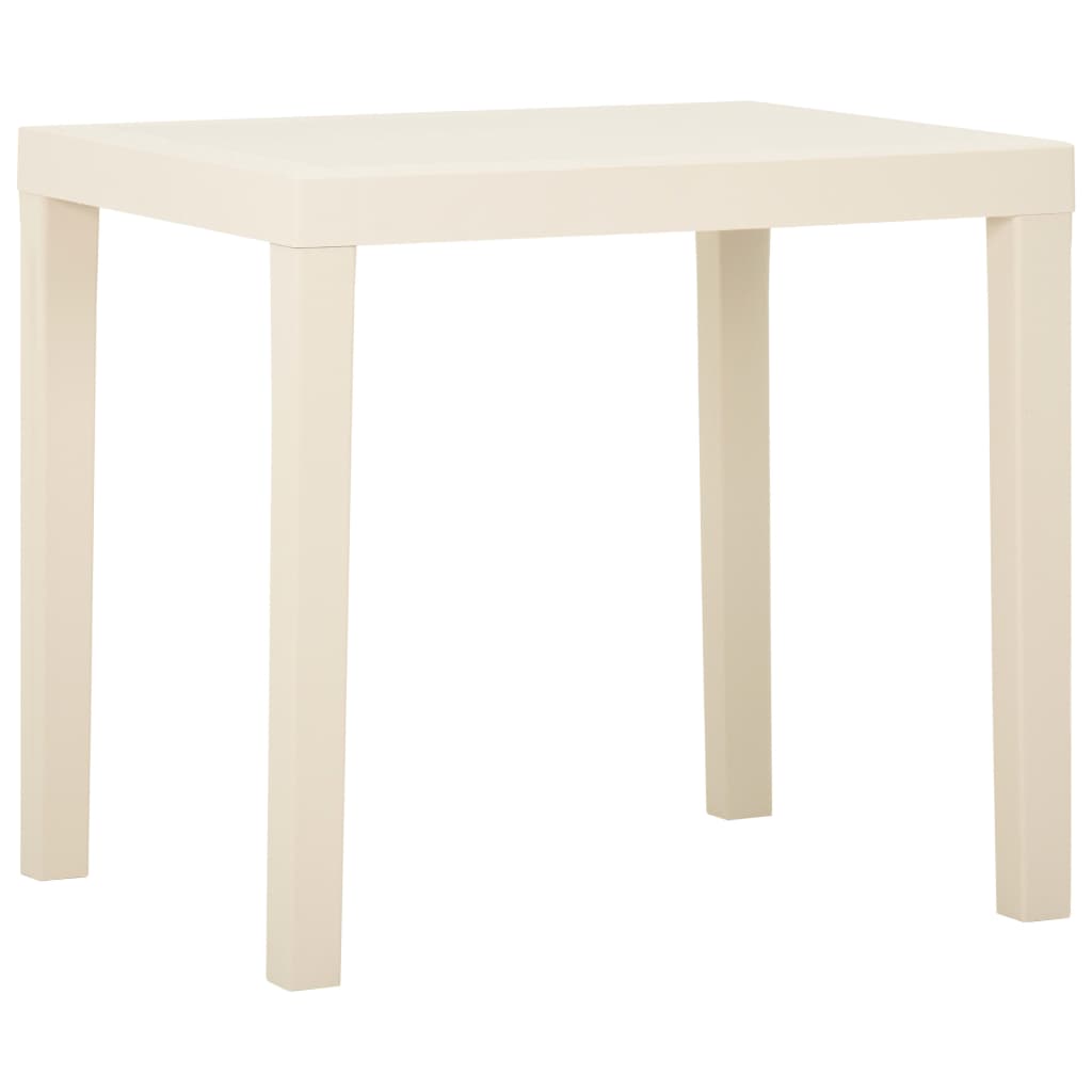 havebord 79x65x72 cm plastik hvid