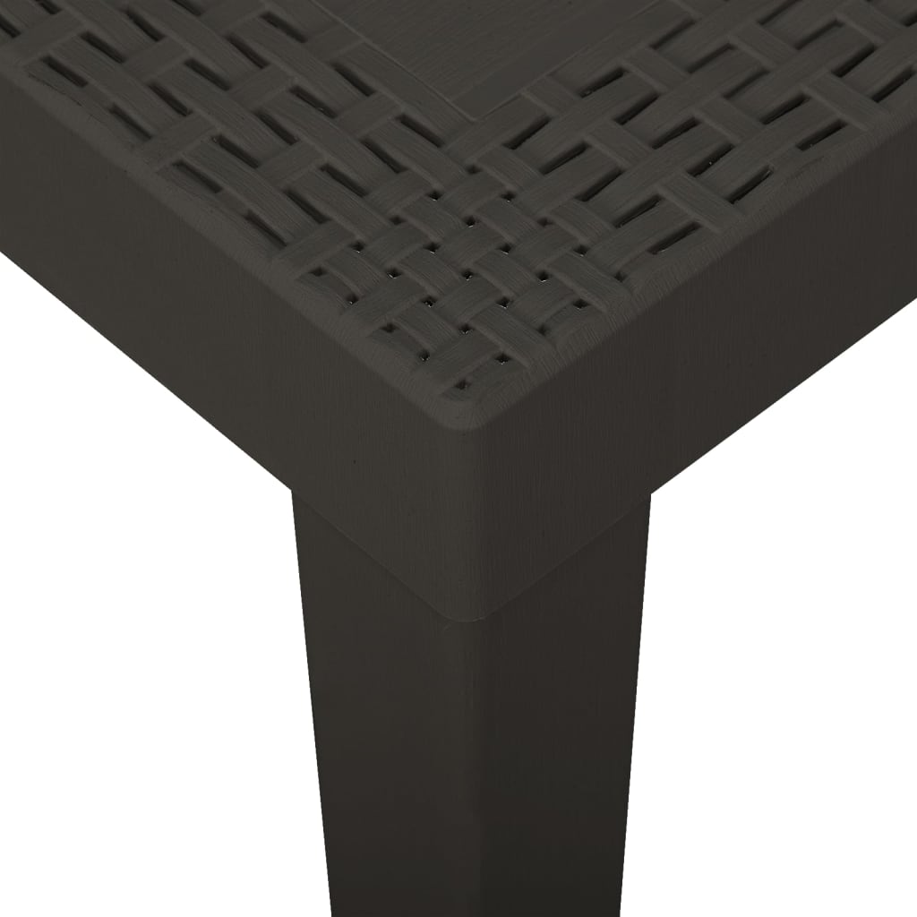 havebord 79x65x72 cm plastik antracitgrå