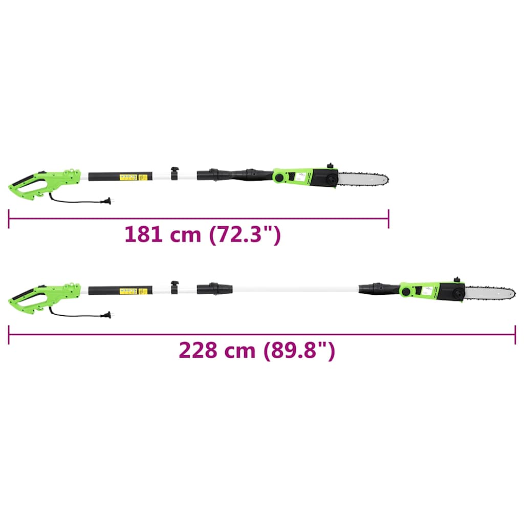 elektrisk kædesav med teleskopstang 25 cm 710 W