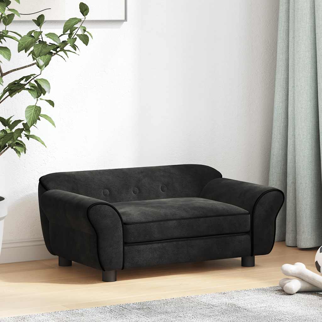 hundesofa 72x45x30 cm plys sort