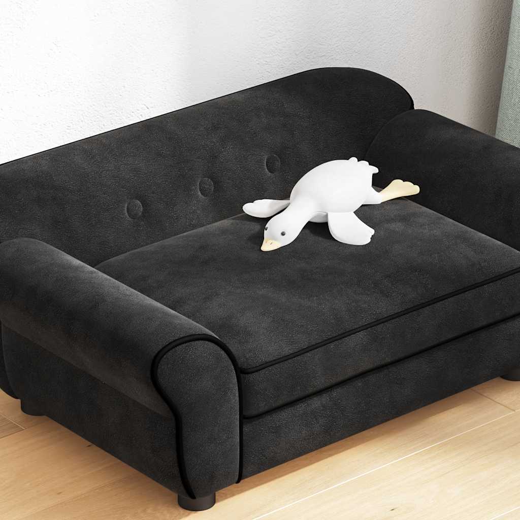 hundesofa 72x45x30 cm plys sort