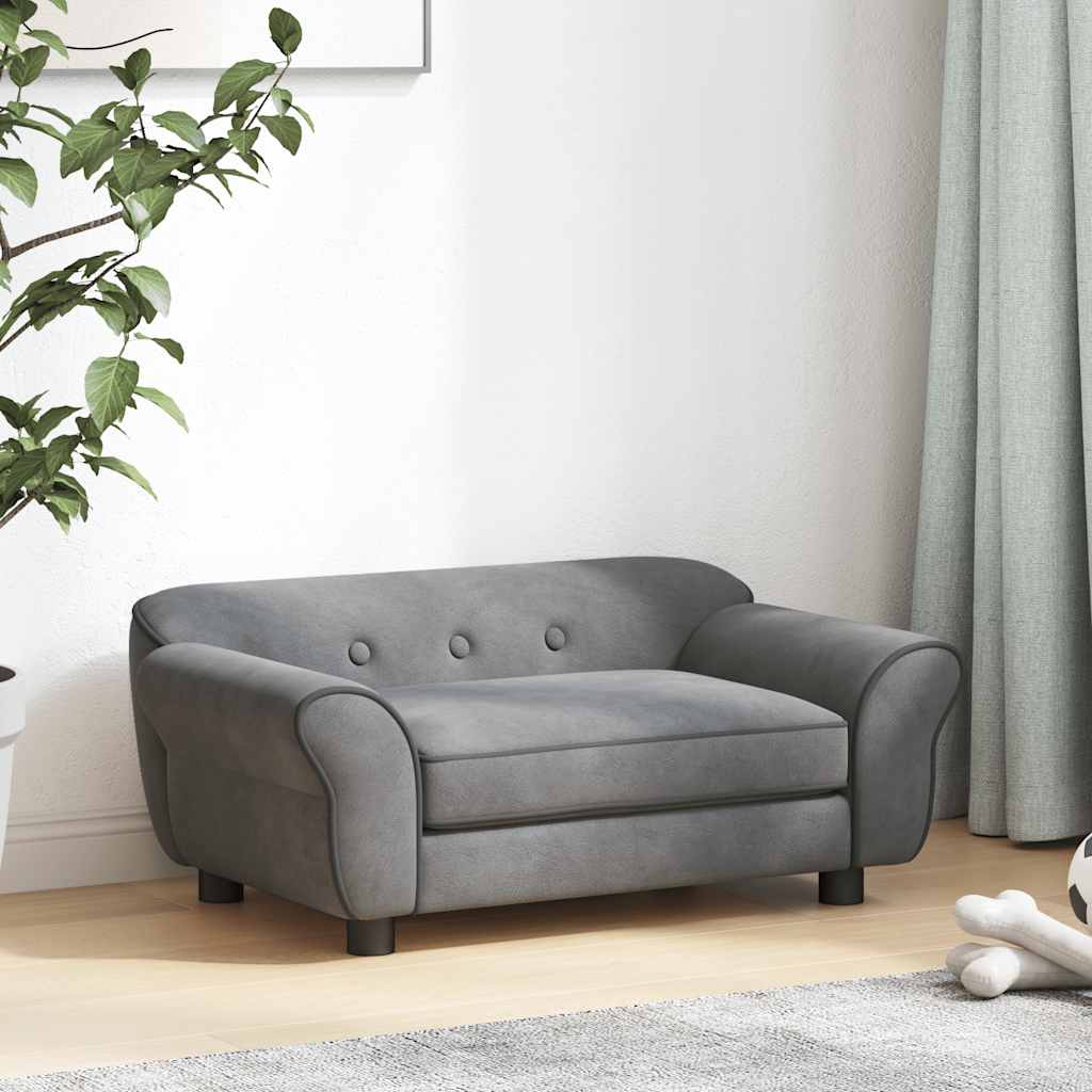 hundesofa 72x45x30 cm plys mørkegrå