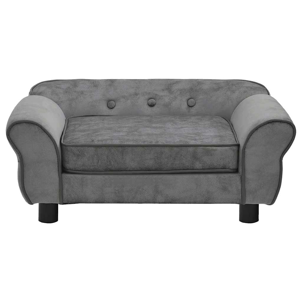 hundesofa 72x45x30 cm plys mørkegrå