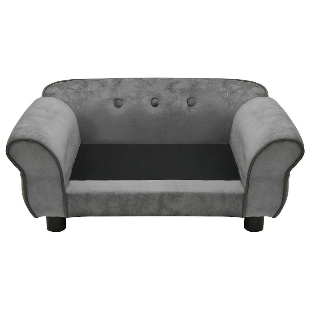 hundesofa 72x45x30 cm plys mørkegrå