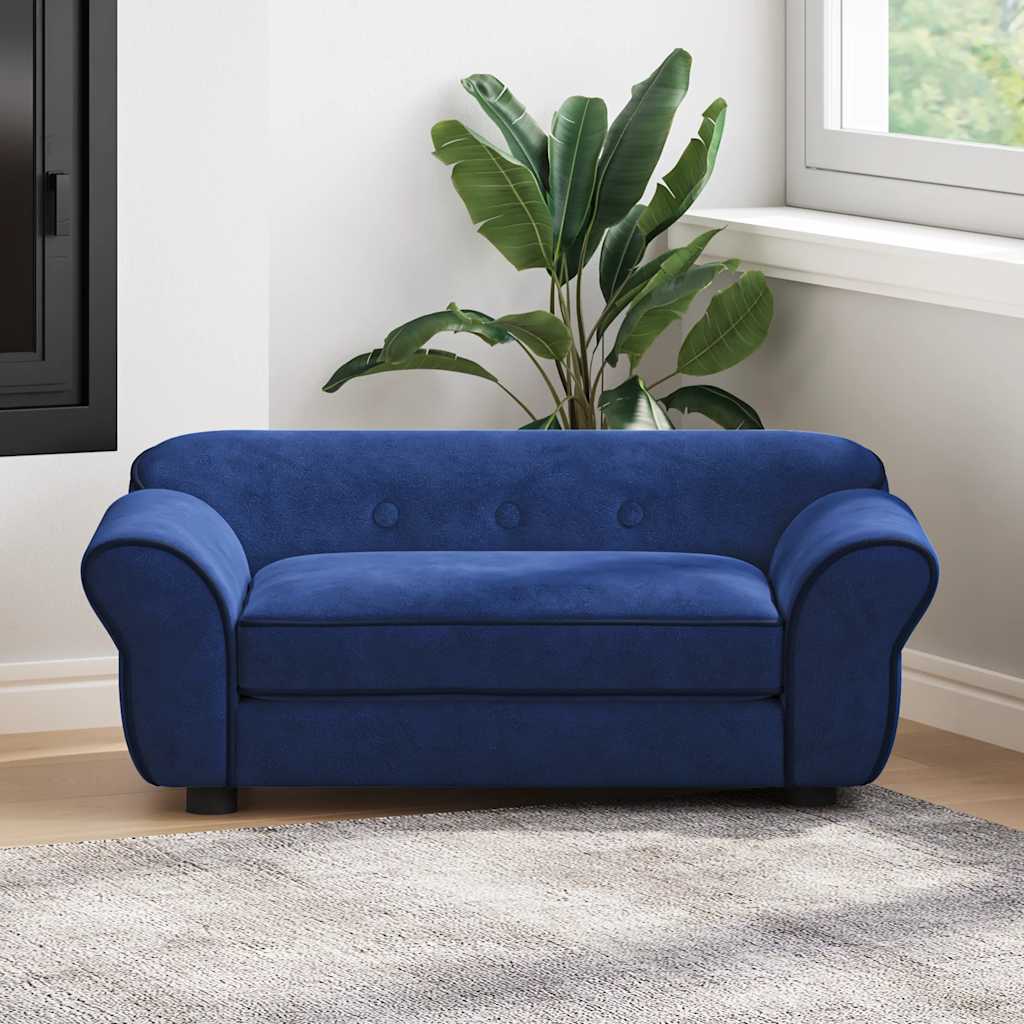 hundesofa 72x45x30 cm plys blå