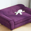 hundesofa 72x45x30 cm plys bordeauxfarvet