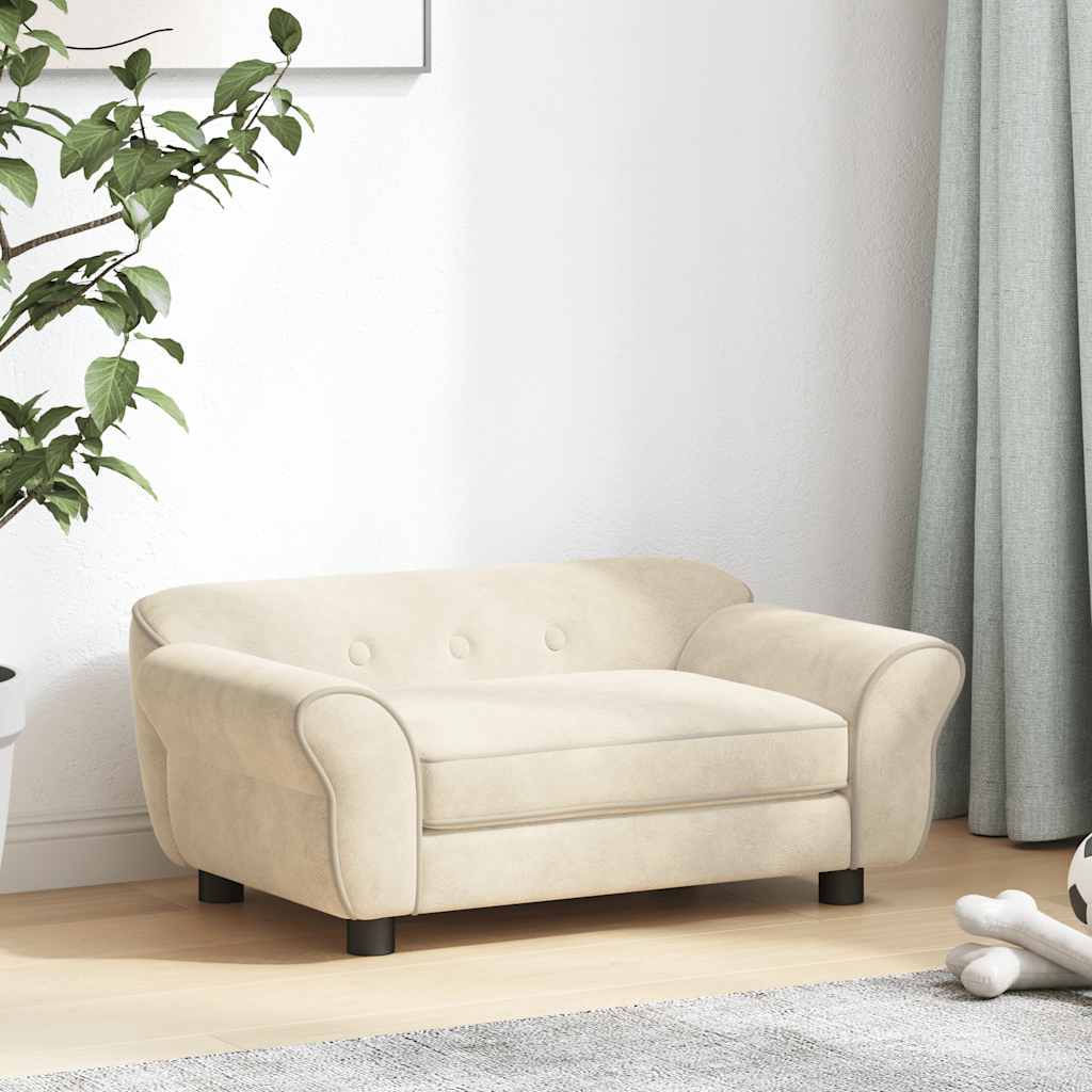 hundesofa 72x45x30 cm plys cremefarvet
