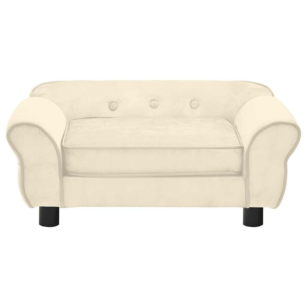 hundesofa 72x45x30 cm plys cremefarvet