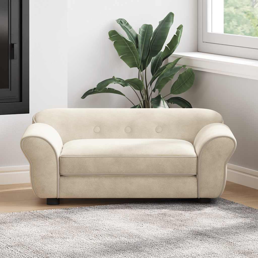 hundesofa 72x45x30 cm plys cremefarvet