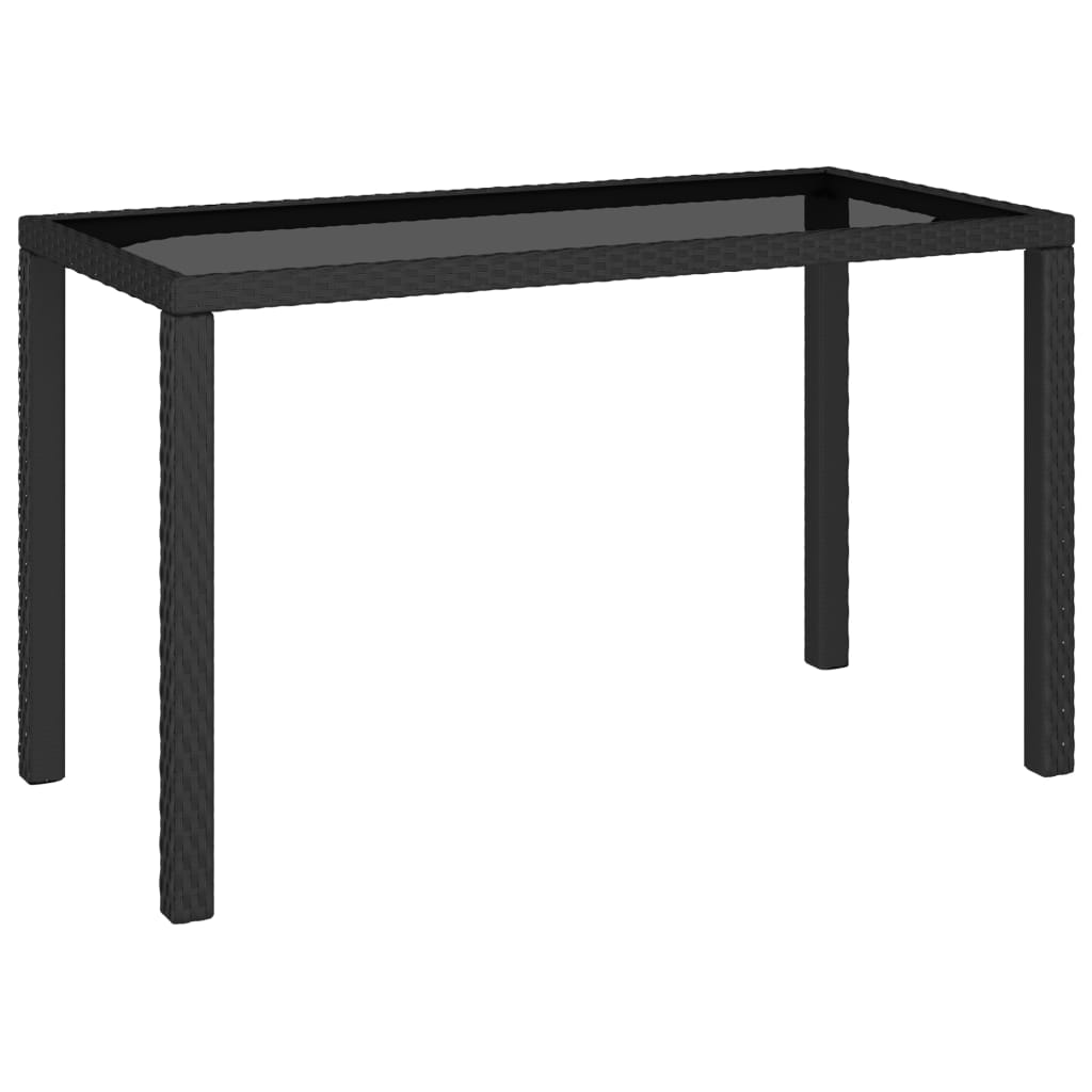 udendørs spisebordssæt 6 dele med hynder polyrattan sort