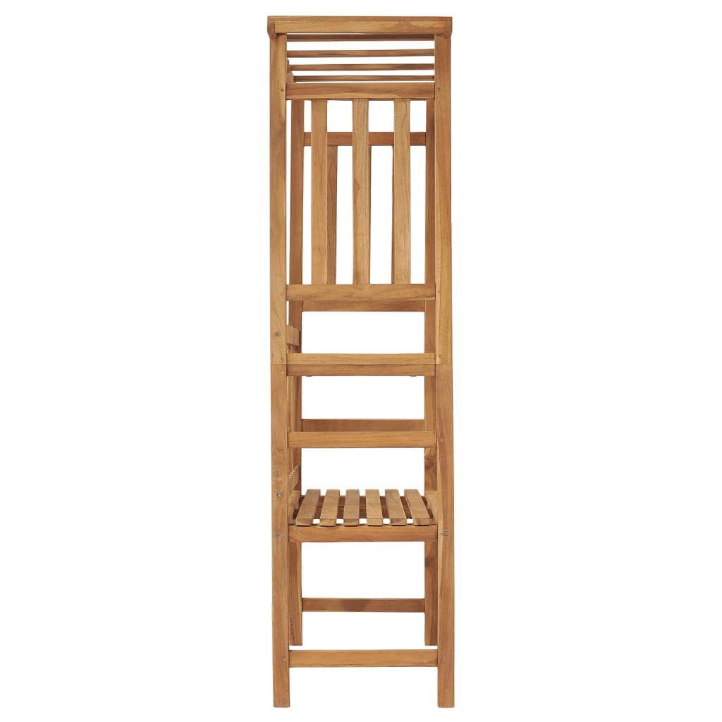 havebænk med pergola 115 cm massivt teaktræ