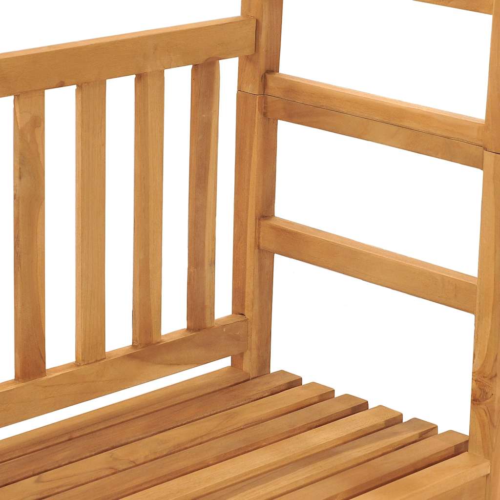 havebænk med pergola 115 cm massivt teaktræ