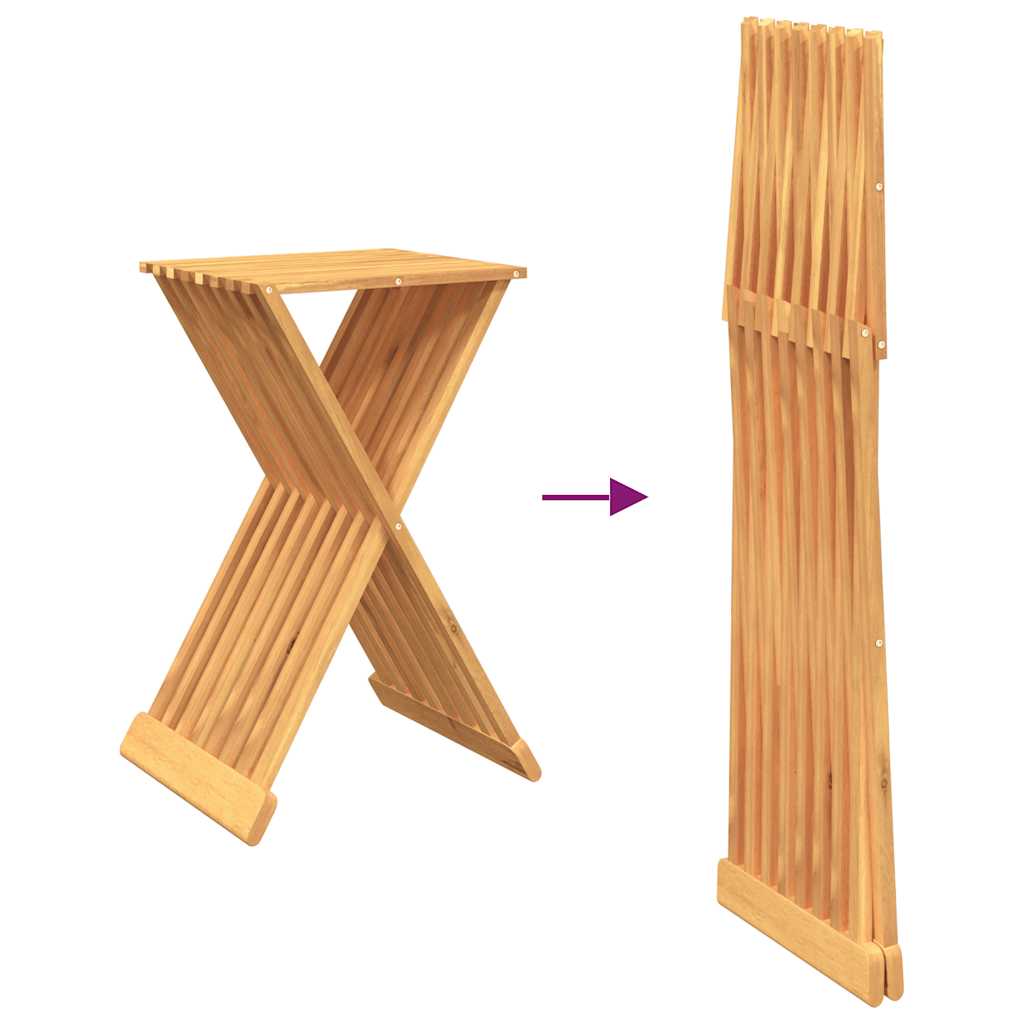 foldbar taburet 40x32,5x70 cm massivt teaktræ