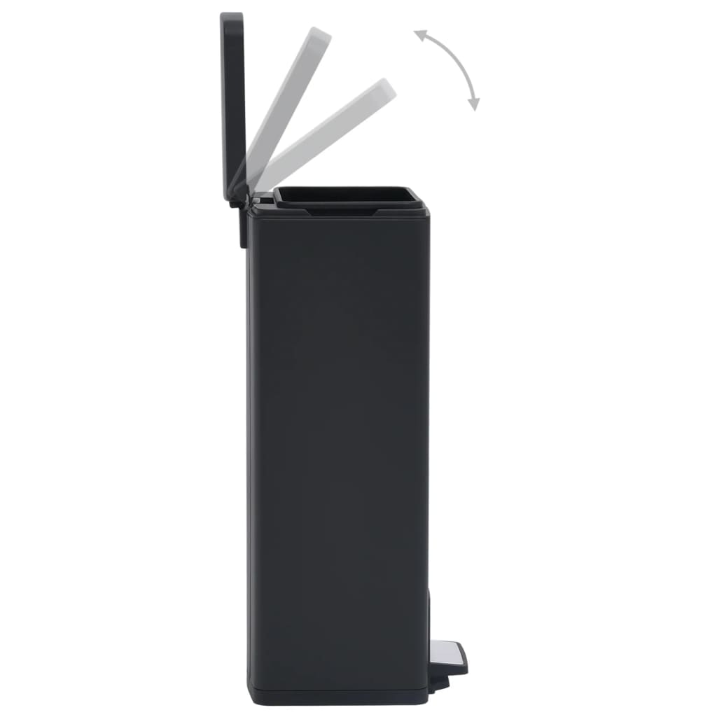 pedalspand fingeraftryksafvisende 30 l rustfrit stål sort