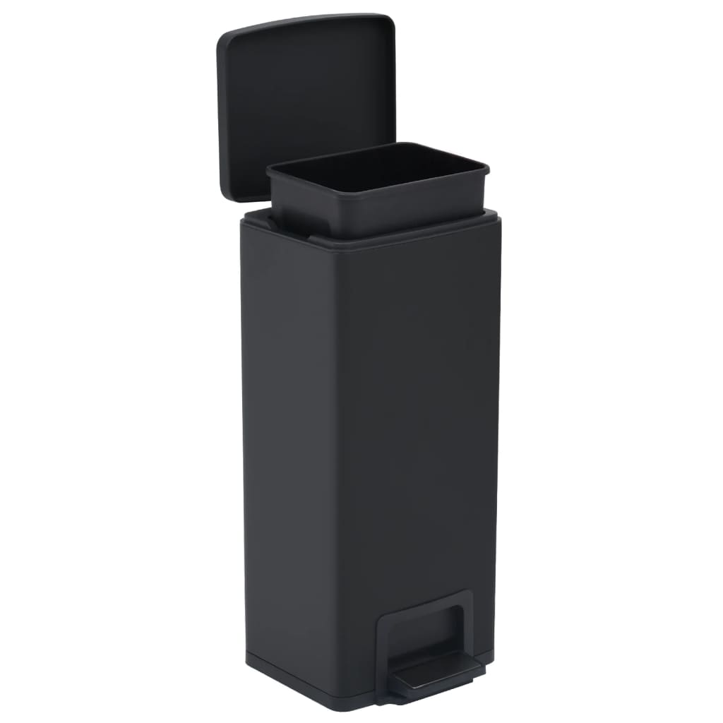 pedalspand fingeraftryksafvisende 30 l rustfrit stål sort