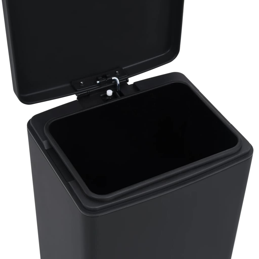 pedalspand fingeraftryksafvisende 30 l rustfrit stål sort