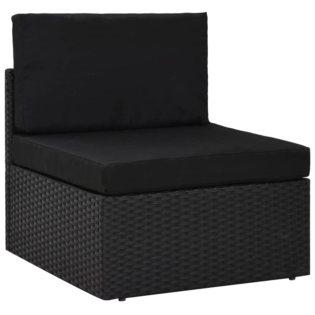 loungesæt til haven 9 dele med hynder polyrattan sort