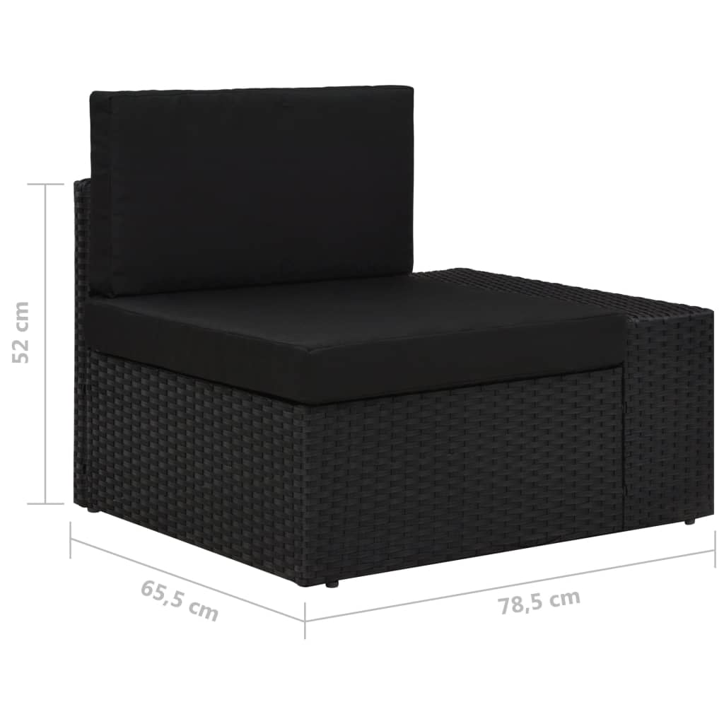loungesæt til haven 9 dele med hynder polyrattan sort
