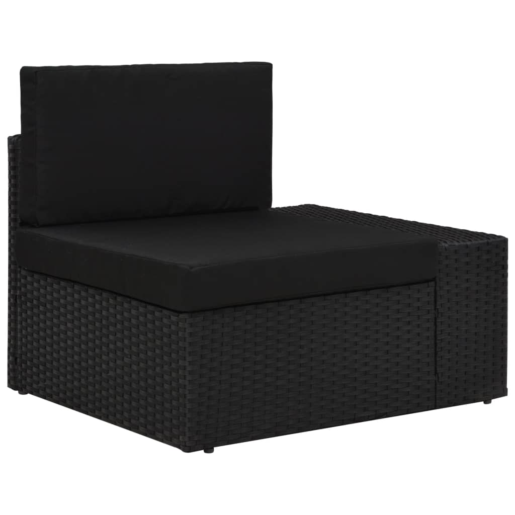 loungesæt til haven 9 dele med hynder polyrattan sort