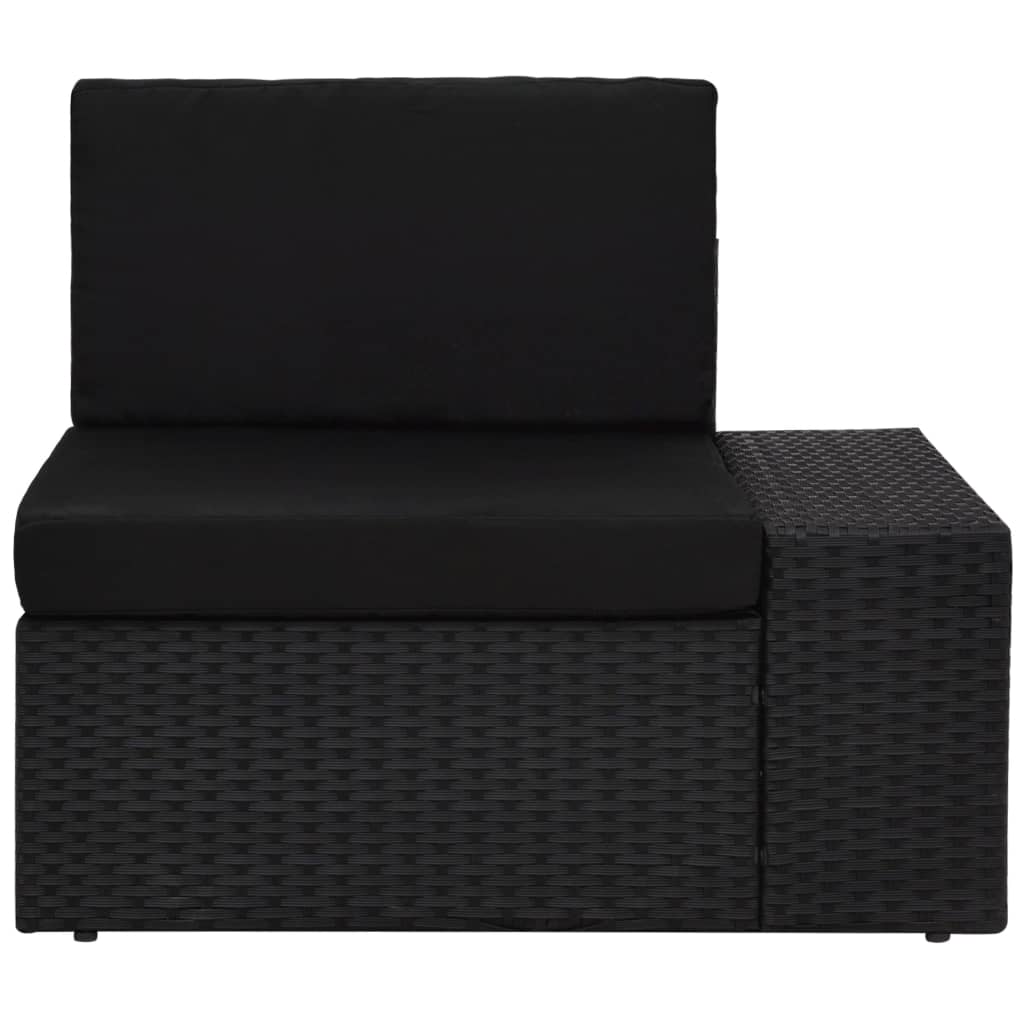 loungesæt til haven 9 dele med hynder polyrattan sort